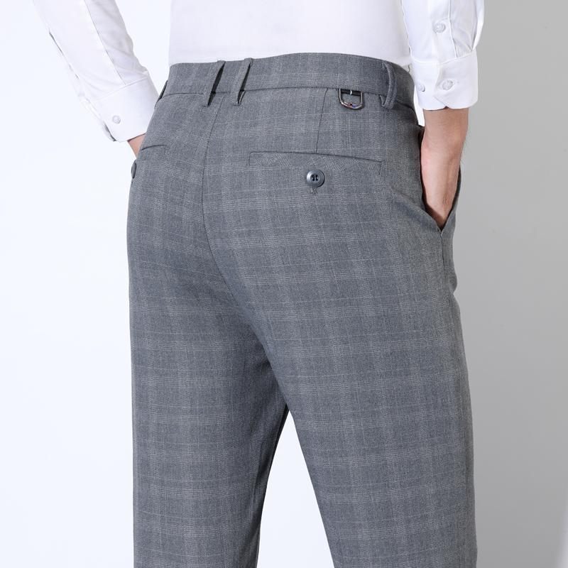Men'S Formal Wear For A Wedding - Celana setelan klasik bergaris kotak-kotak katun