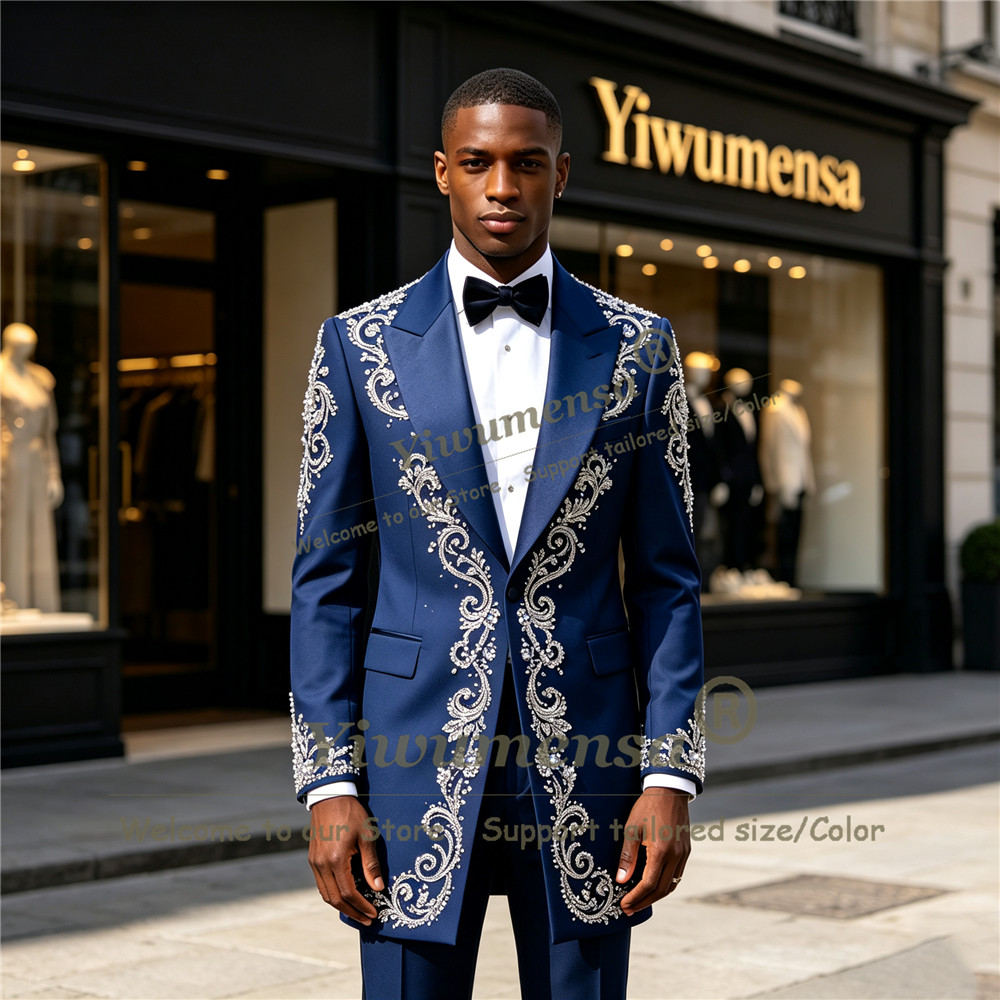 Men'S Formal Wear For A Wedding - Jas Pria Bordir Kristal Buatan Tangan,