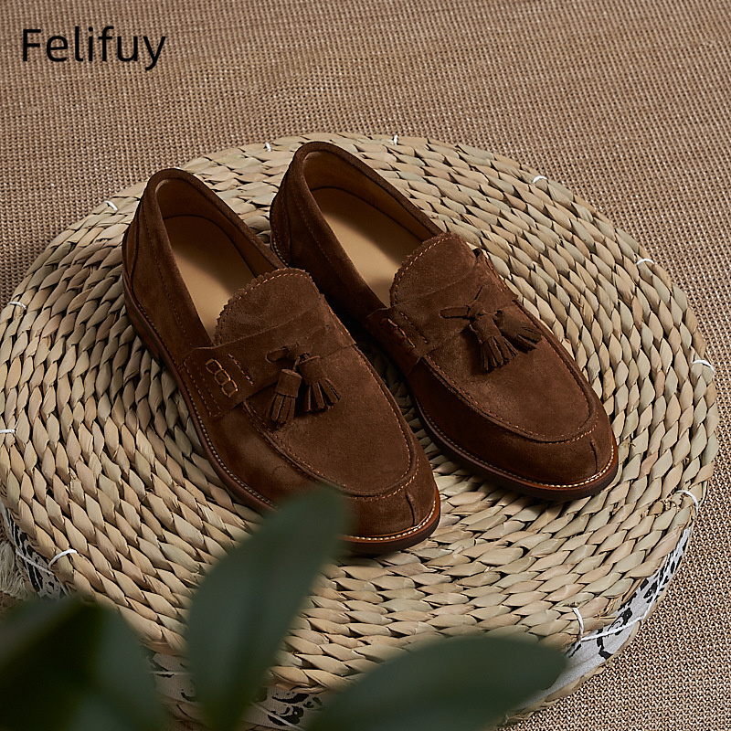 Men Formal Party Wear Dress - Sepatu Loafer Pria Cokelat Baru Bahan