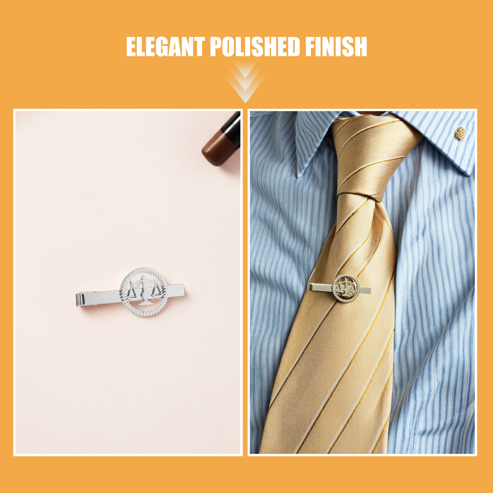 2Pcs Set Penjepit Dasi Bentuk  - Scale - Men Formals & Ethnic Wear ulasan dan harga