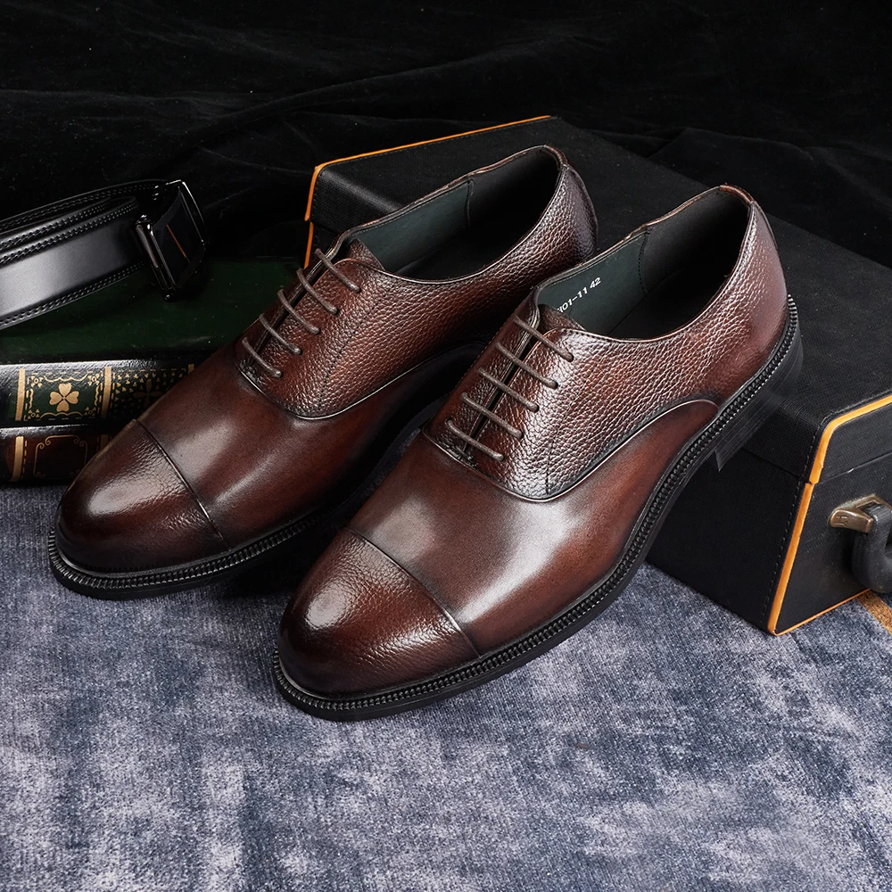 Sepatu Oxford Kulit Sapi Asli  - Men'S Formal Wear For A Wedding ulasan dan harga