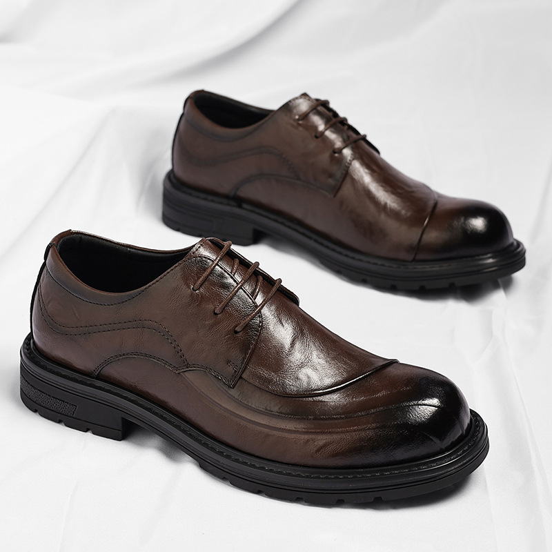 Sepatu Kulit Asli Coklat Mengk - Men'S Formal Wear For Office ulasan dan harga