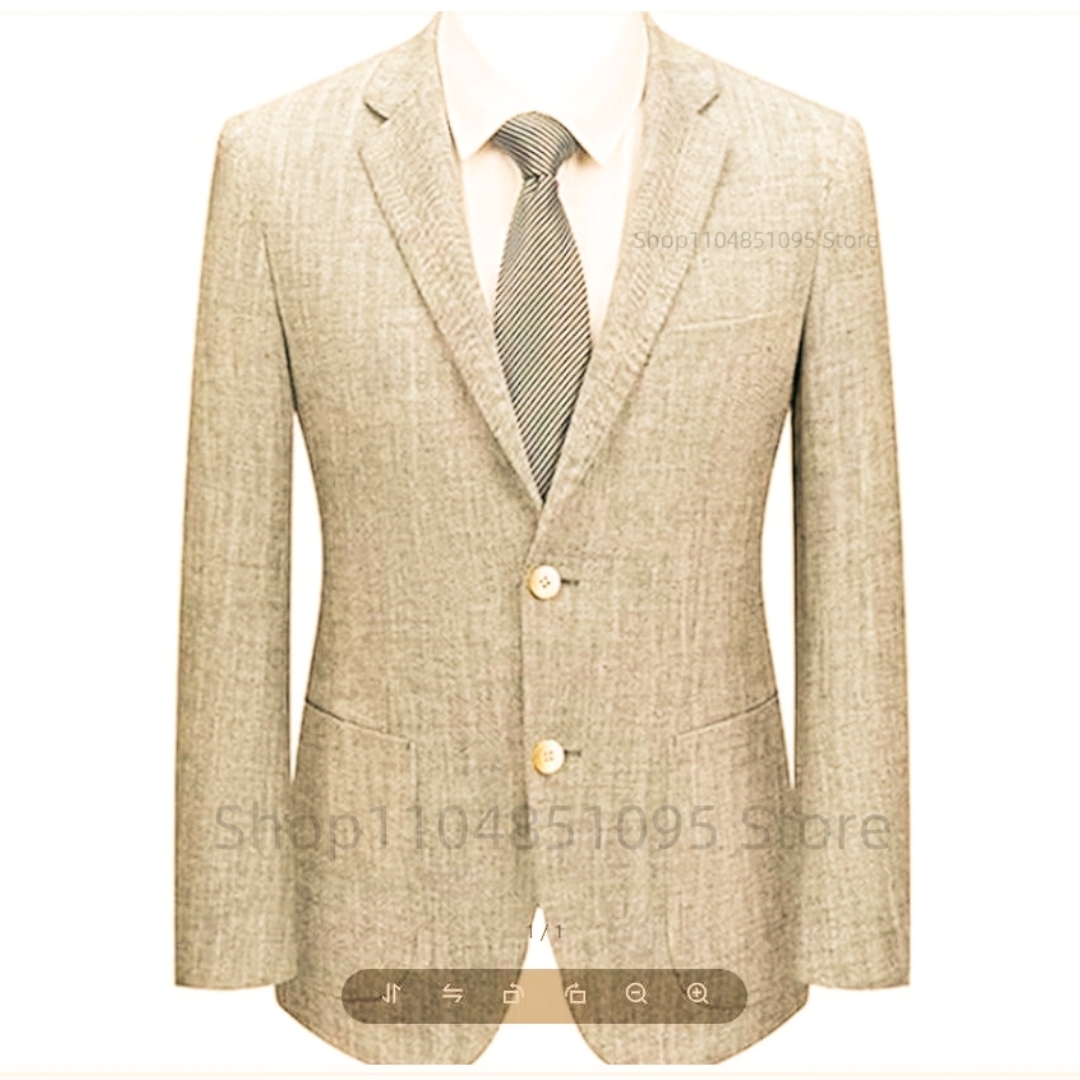 Jas Blazer Linen Slim Fit Pria - Men Formal Wear Summer ulasan dan harga