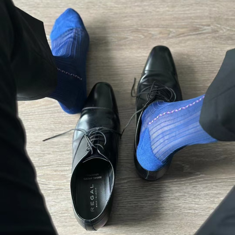 Kaus Kaki Pria Biru Hitam untu - Men Formal Party Wear Dress ulasan dan harga