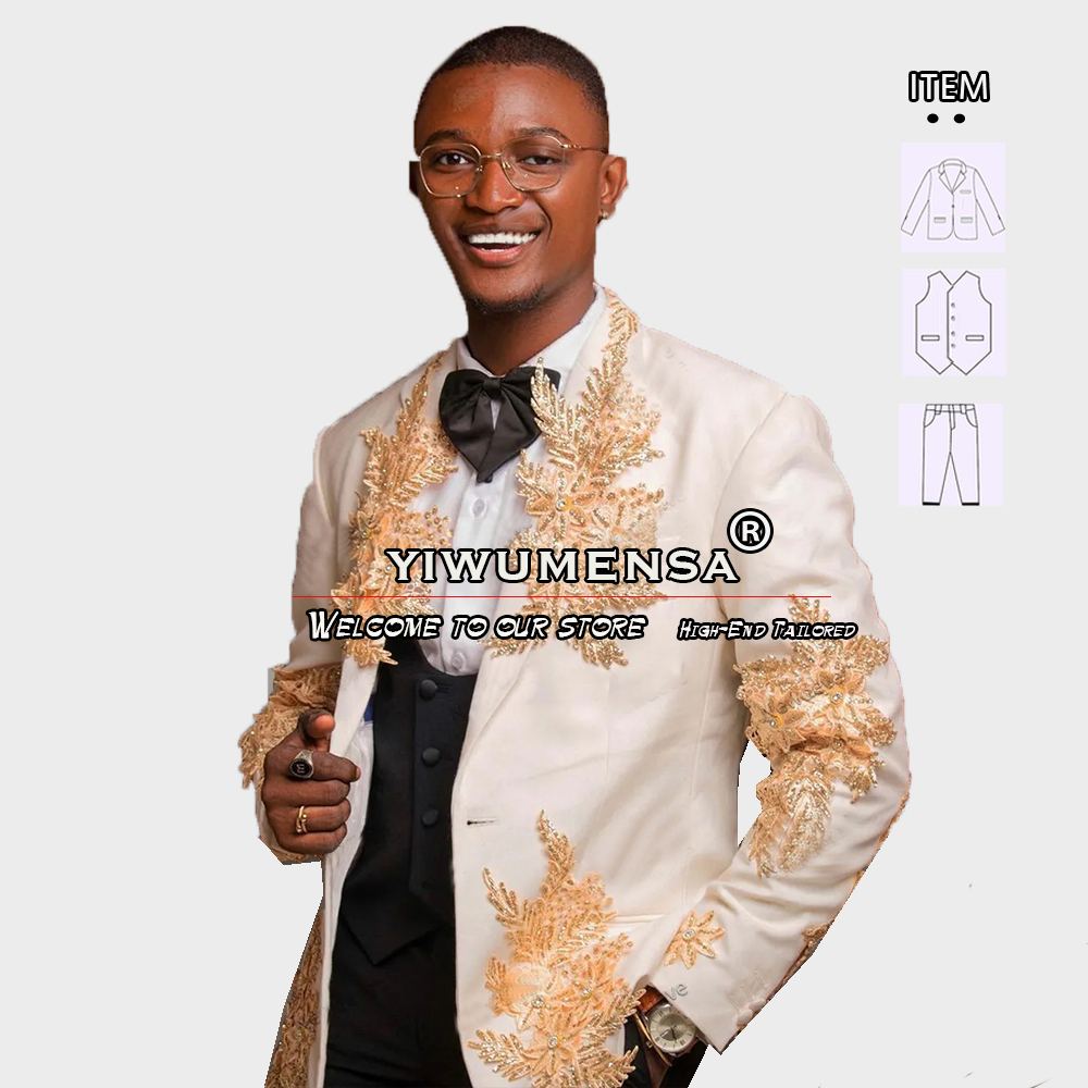 Setelan 3 Potong Kustom Pakaia - Men Formal Party Wear Dress ulasan dan harga