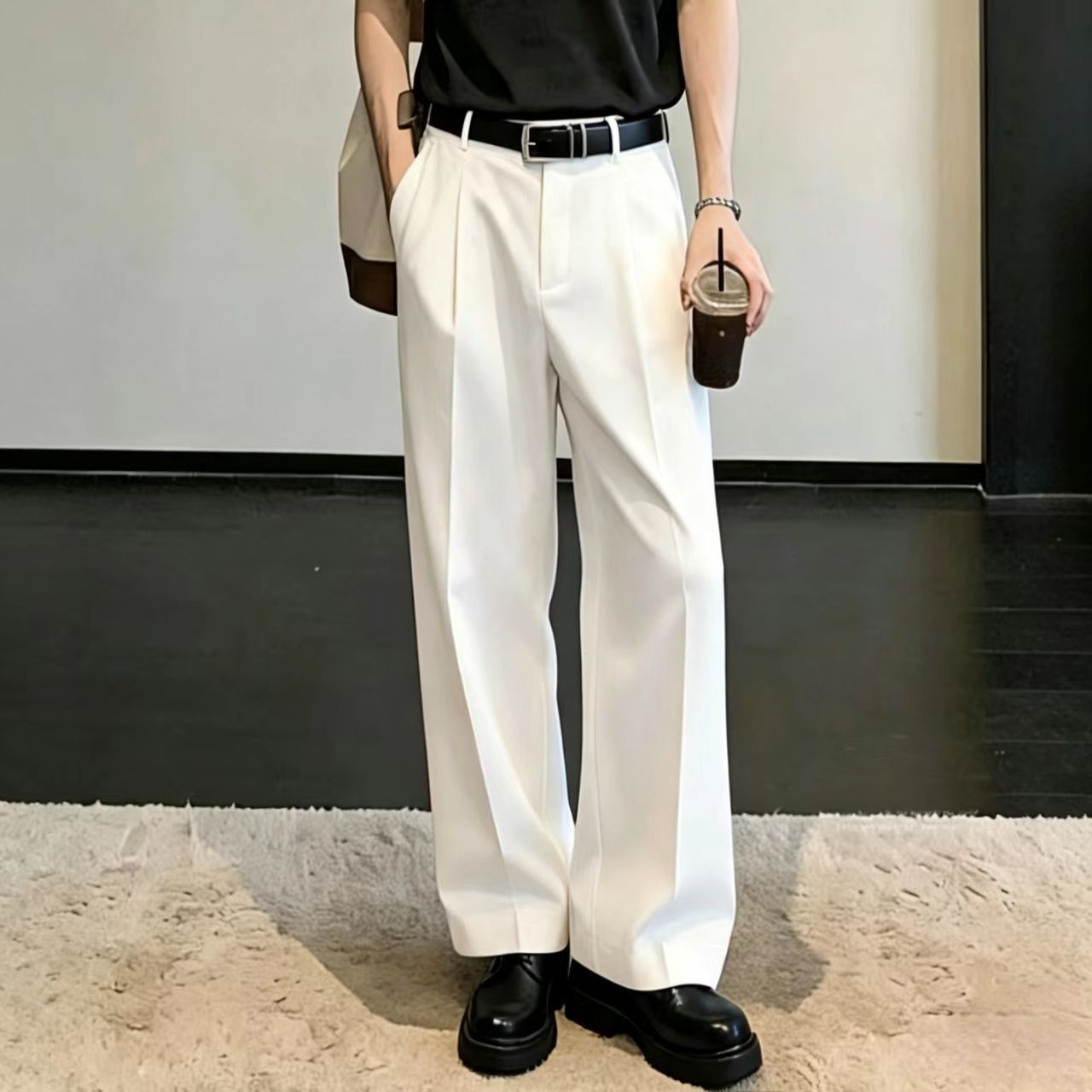 Celana Panjang Pria Tipis Puti - Men Formal Wear Summer ulasan dan harga